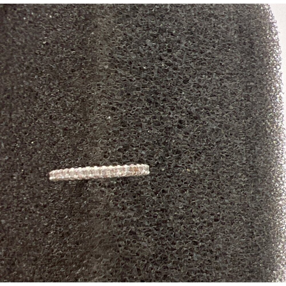 14kt Real Solid White Gold Ear Cuff with Pave Diamonds .5" across .43g Stamped